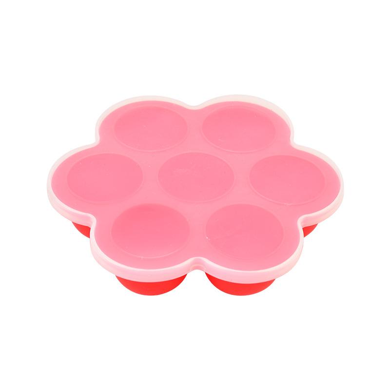 1PC Silicone Ice Grid Round with Lid Baby Food Box Silicone Jelly Box Ice Maker Flower Ice Cube Mold Kitchen Tools