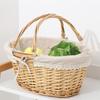 Oval Sundries Willow Woven Handwoven Vegetable Basket Storage Basket Fruit Basket Picnic Basket