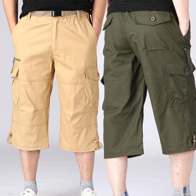 Men's Cargo Shorts Summer Loose Casual Pants Elastic Waist Large Size Outdoor Jogging Sweatpants Trend Multi Pockets Shorts