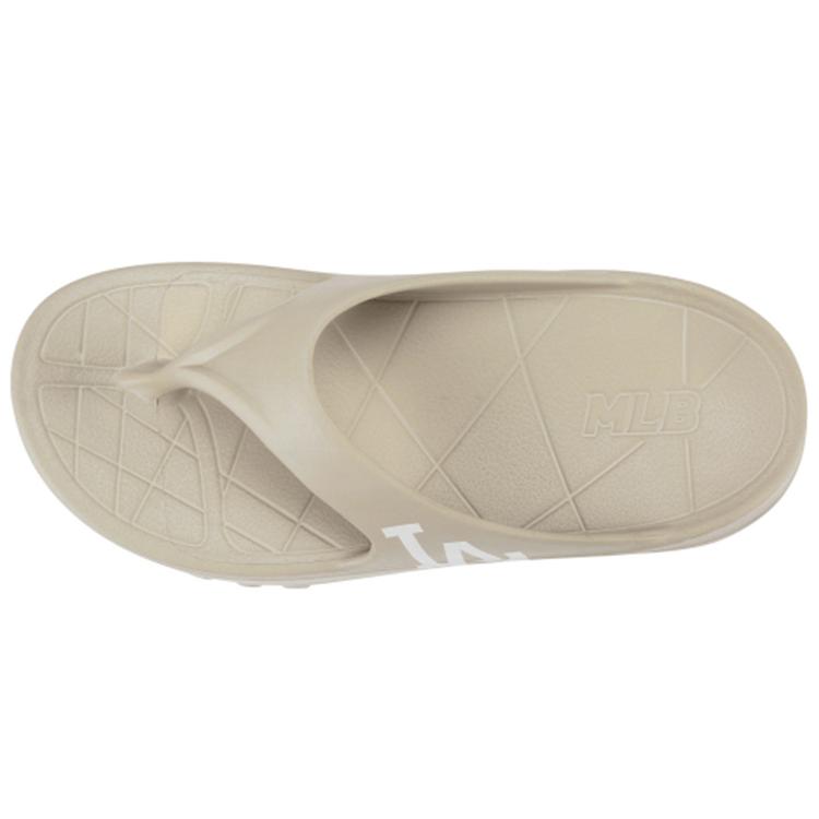 New MLB Slipper Rubber Sole Graffiti Odor Resistant Flip Flops Unisex Beige Yellow 32SHHW111-07B