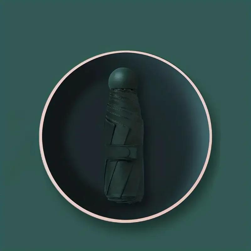 

Складной дорожный зонт с 6 ребрами, легкий, компактный, карманный, ветрозащитный, непромокаемый, с капсулой для хранения для повседневной жизни