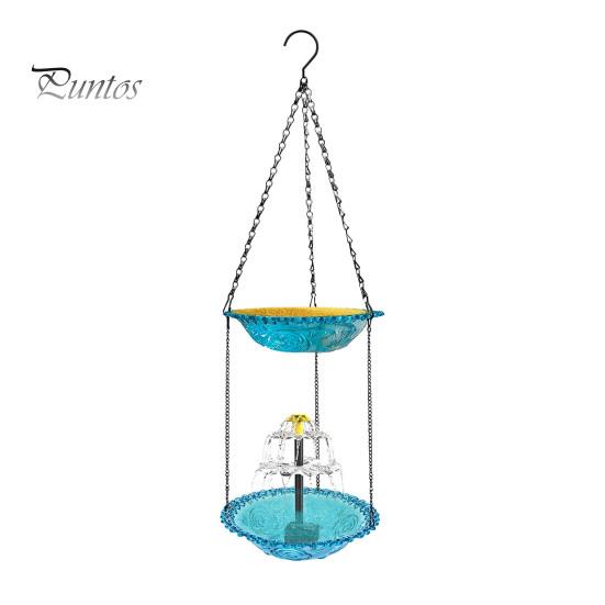 

Подвесная кормушка для птиц, лоток для кормушки 2 в 1, садовая кормушка для птиц, кормушка для воды и семян, двухслойная подвесная кормушка для улицы синий