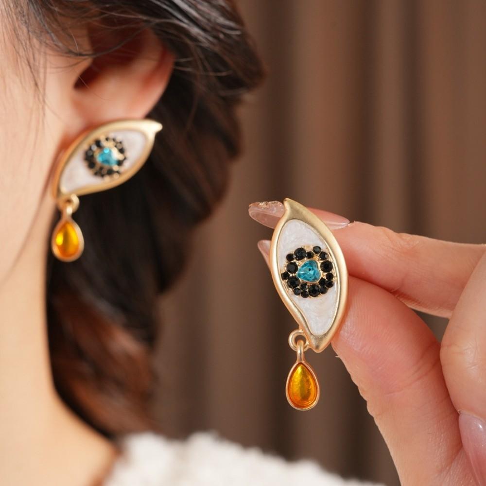 Devil's Eye Bohemian Punk Ear Stud Zircon Vintage Long Drop Earrings Valentine's Day Gift