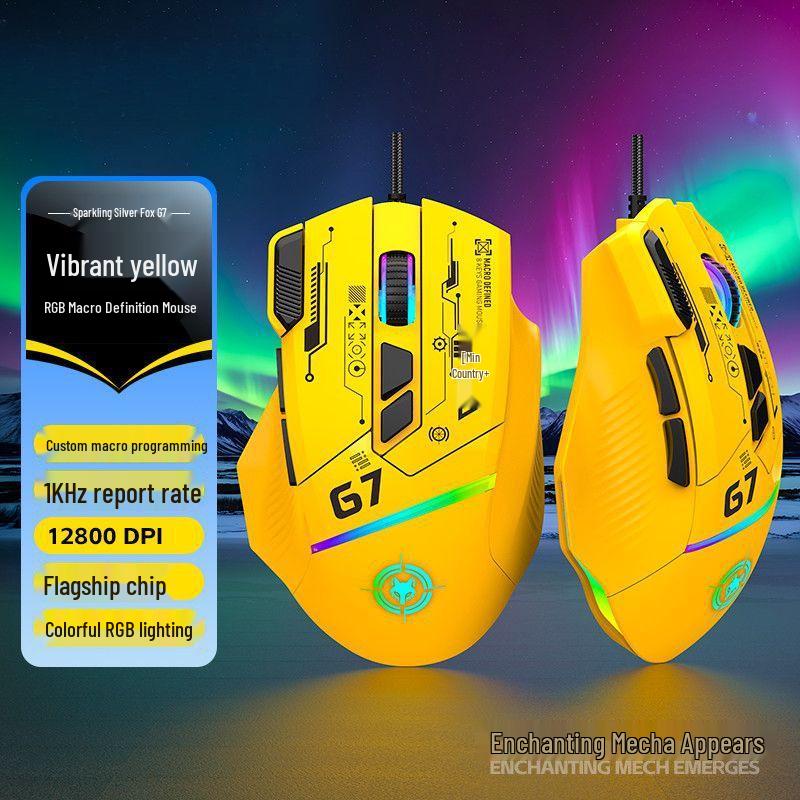 G7 Wired RGB Gaming Mouse with Macro Programming and Mecha Design