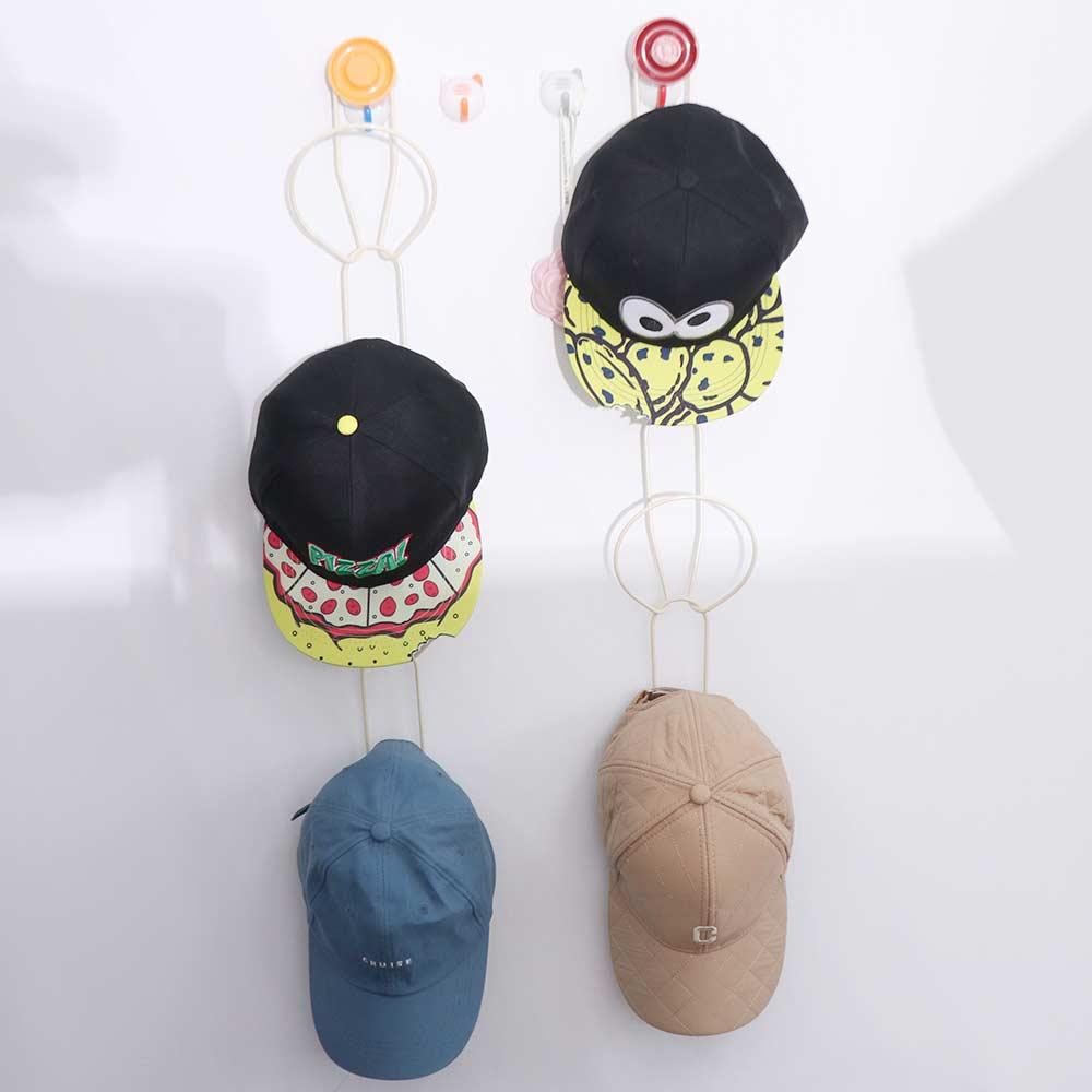 No Punching Suction Cup Hat Organizer Stackable Hat Storage Rack Baseball Cap Hanger for Home