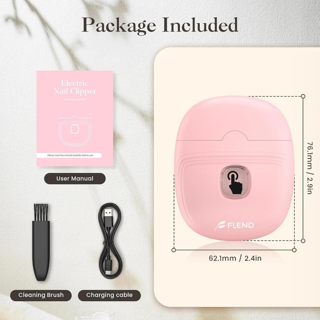 Electric Nail Clipper, Automatic Nail Clipper with 2 Speeds, Rechargeable Nail Clippers with Light, Electric Nail Clippers Nail File Fingernail