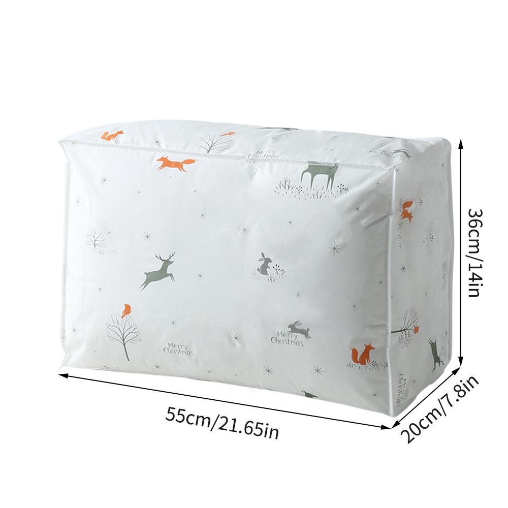 1pc Peva Printed Waterproof And Dust-Proof Quilt Storage Bag, Collapsible And Easy To Arrange, Blankets, Clothes, Bedding