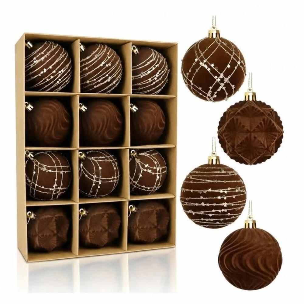Flocked Christmas Balls Plush Velvet Hanging Ornaments Pendant Christmas Decorations Home Decor