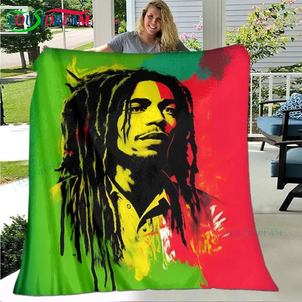 Pop Singer R-Reggae Bob Marley Four Seasons Blanket Sofa Cover Travel Bed Plush Blanket Travel Office Break Blanket Gift