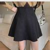 Dámská manšestrová áčková sukně s volánky 2023: Podzim/Zima Vysoký pas, Slim střih, Krátká délka