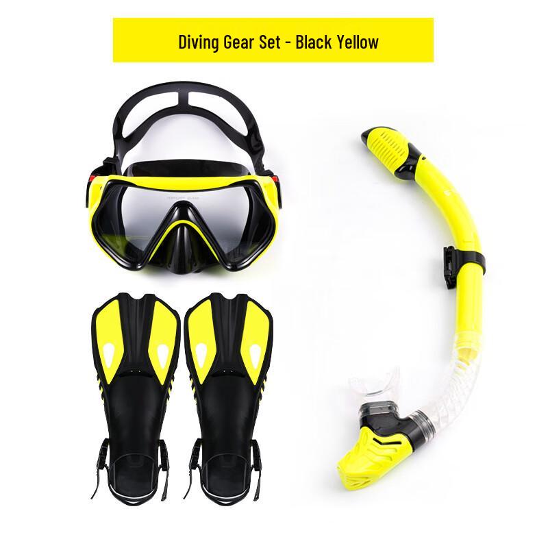 Zestaw do snorkelingu dla dorosłych z regulowanymi płetwami i maską HD