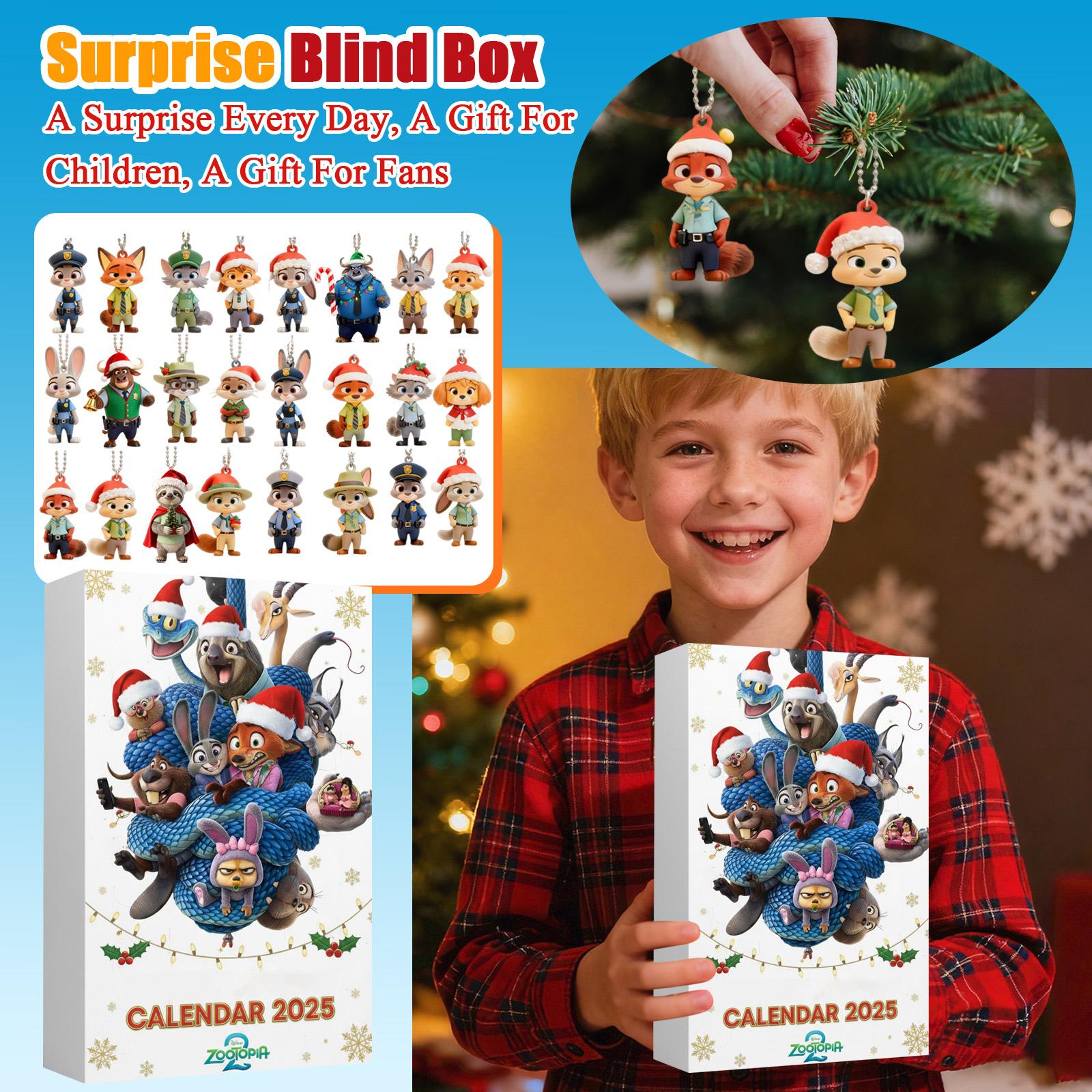 

2D Плоска Коробка Літак 24 шт. Серія Адвент-календар Різдвяний Відлік One Size