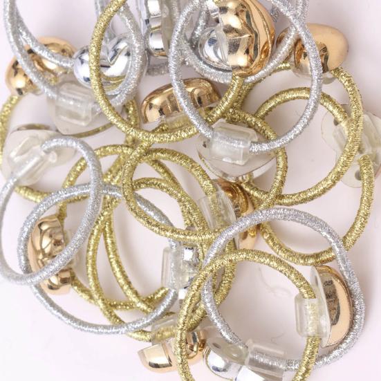 10Pcs Hair Rope Super Elastic Soft Fabric Heart-Shaped Hair Ties Holiday Hair Decorations DIY Hairstyle Accessories