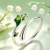 Adjustable Leaf Opening Ring Irregular Women's Ring Fashion Enamel Leaf Ring  Party