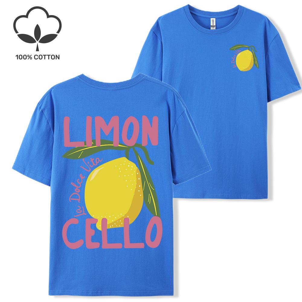 Creative Lemon Fruit Cello Pattern T Shirt Women Summer Comfortable Tops Soft T-Shirts Cotton All-Match Female Short Sleeve