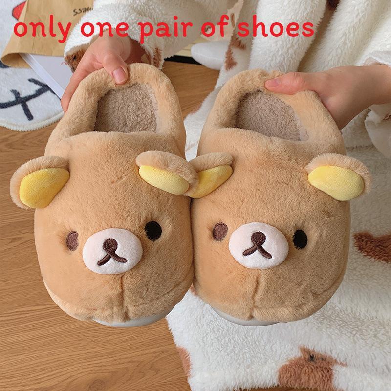 Rilakkuma Cozy Cotton Slippers With Nonslip Sole For Indoor Comfort