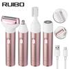 Rasoir électrique 4 en 1 pour femme: Aisselle, Poils Pubiens, Tondeuse à Sourcils