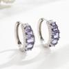 925 sterling silver women's clasp earrings natural octagonal iolite real gemstones Classic design fine jewelry for birthday wear