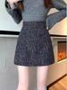 Chic High-Waist A-Line Skirt: Autumn/Winter Silk-Blend, Anti-Exposure, Hip-Hugging