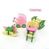 Wooden Pink Doll House Furniture Toys Set  for Girls Dollhouse Miniature Rooms Gifts