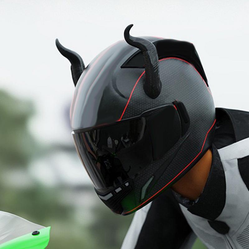 2PCS Cute Personality Motorcycle Electric Helmet Decoration Devil's Horns Motorbike Helmet Accessories Stickers Cosplay Styling