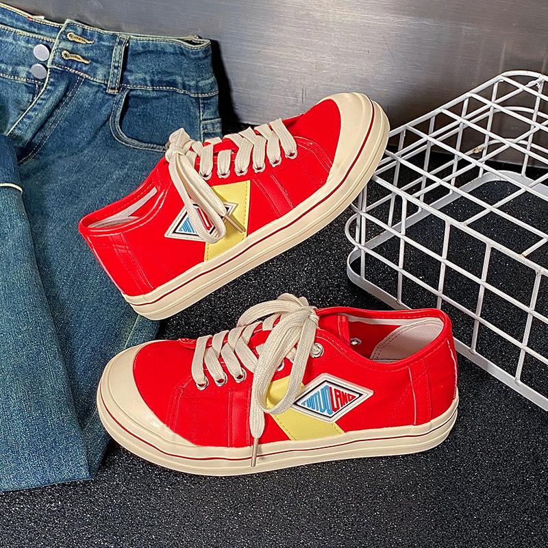 Dopamine color matching platform canvas shoes women's 2025 new fashion versatile comfortable breathable sports and leisure shoes