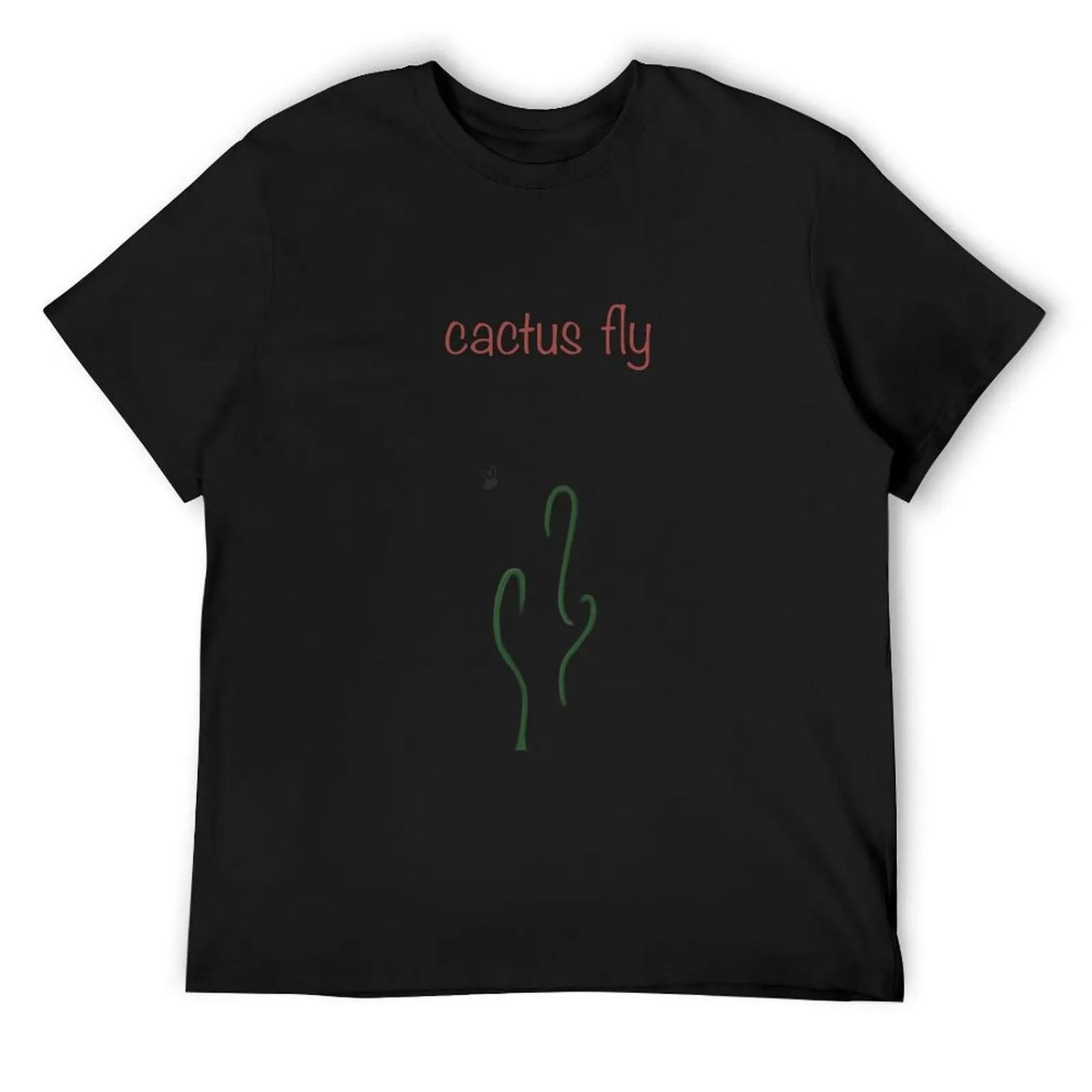 

Cactus Fly (Transparent) T-Shirt custom t shirt shirts graphic tee street wear plus size tops slim fit t shirts for men XXXXXL чорний