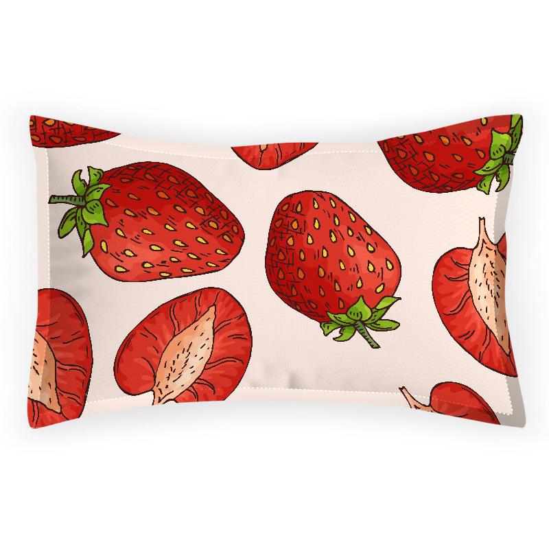 

Наволочка с цифровой печатью с фруктовым узором, наволочка из натуральной сладкой атласной имитации, постельное белье, домашняя милая и теплая наволочка 30 * 50/115g satin