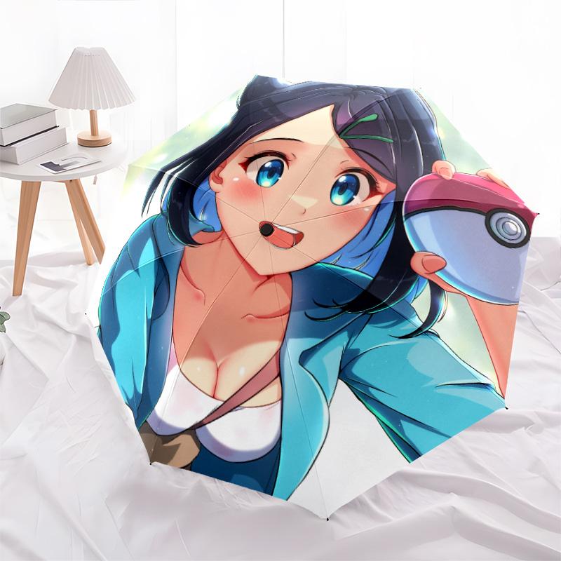 Pokémon Characters Pattern, Automatic Folding Umbrella, Portable and Foldable Design, 8 Ribs, a Christmas or Birthday Gift.
