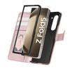 For Samsung Galaxy Z Fold7 5G Case 3D Rhombus Grid Imprinted Wallet Leather Phone Cover with Lanyard