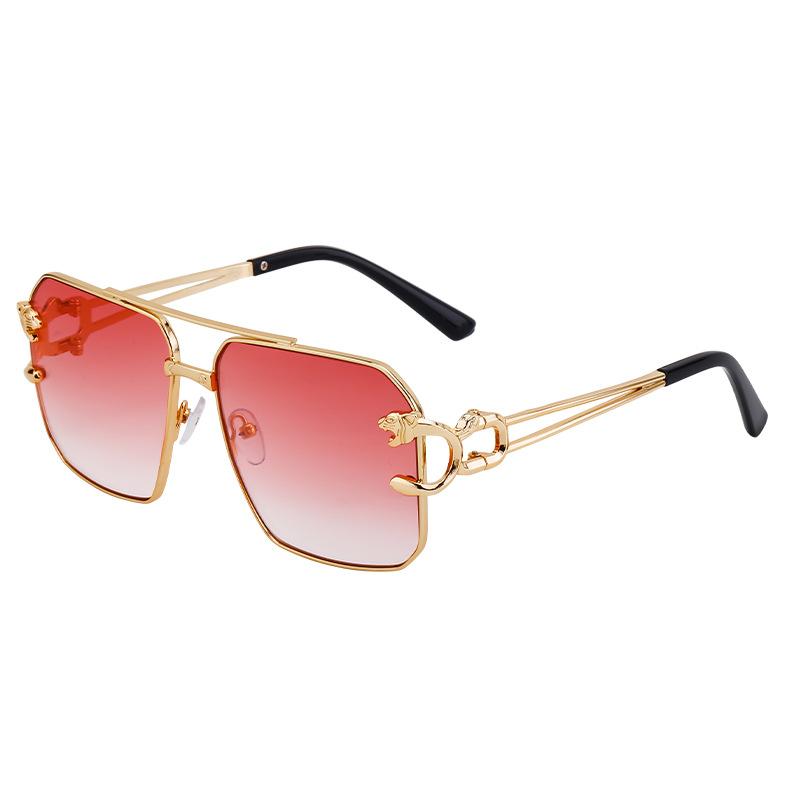 

JYL TS Men s Leopard-Head Square - Metal Double-Bridge Sunglasses ZZC-7570 c-437 японський фіолетовий колір
