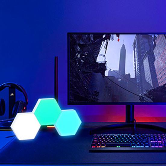 1 Set Hexagonal High Brightness Stepless Wall Lamp Dimming Multiple Lighting Modes Touch