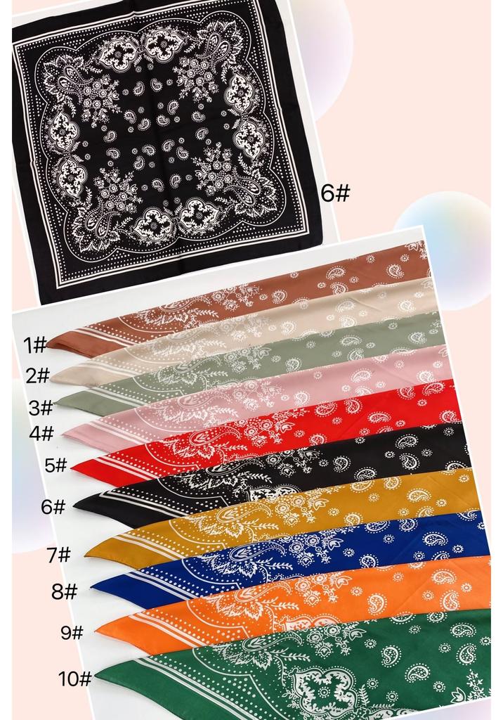 European and American silk scarves retro-printed paisley pattern 71 square scarf bag head versatile scarf