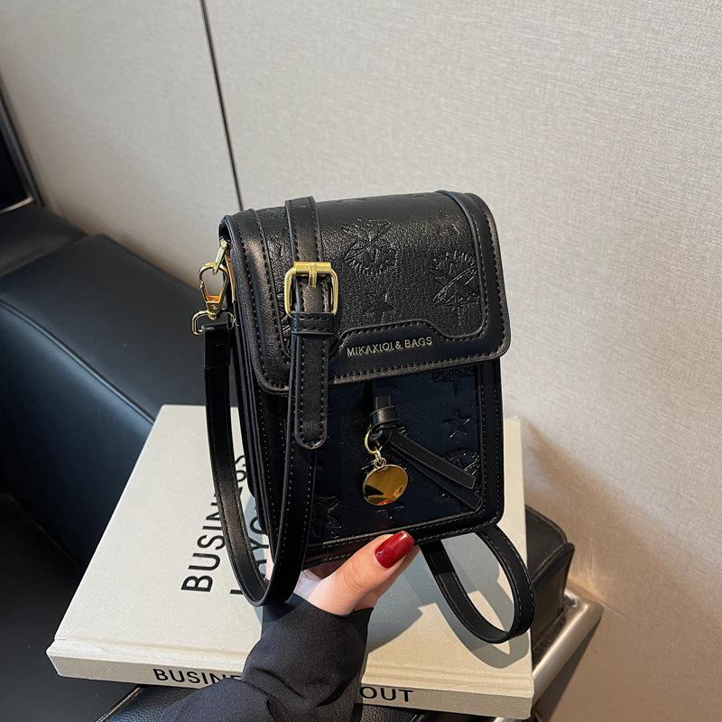 

High-end contrasting color small bag women s new spring and summer fashion single shoulder test bag mobile phone bag чёрный