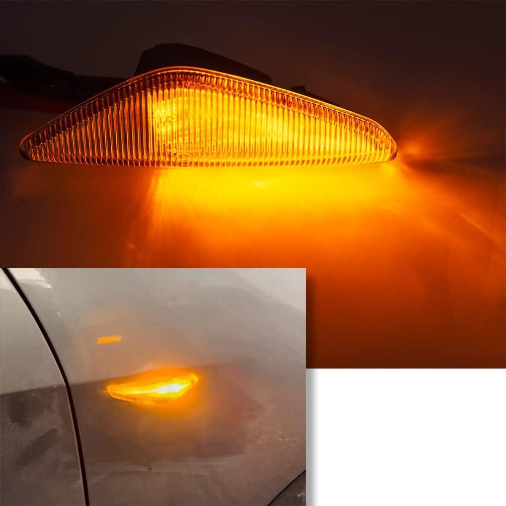 Clear Lens LED Side Marker Lights for 2007 2008 2009 2010 2011 2012 BMW E70 X5 E71 X5 E72 X5 F25 X3 Front Turn Signal Lights Lighting Housing OEM