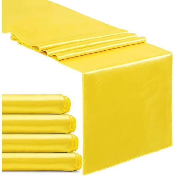 Pack of 4 Satin 12 X 108 inch Luxury Satin Table Runner, Perfect for Weddings, Holiday Dining, Banquets, Parties, & Events, Formal Dining & Home