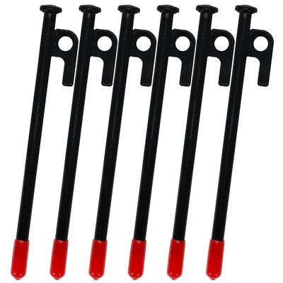 M-STYLE Heringe, 20 cm, 6er-Set, starke Stahlheringe, Campingzelt-Planenkonstruktion, Laserschweißen, Drahtziehen, rostfreie Farbe, Sicherheitskappe im Lieferumfang enthalten, Heringe