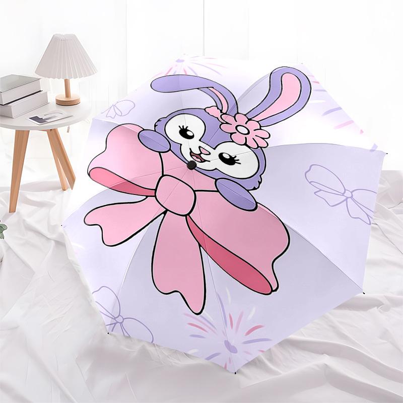 1pc rabbit bow umbrella automatic open/close, 8-Rib Durable Frame, Compact Folding Design, Ideal Birthday/Holiday Gift  1142A