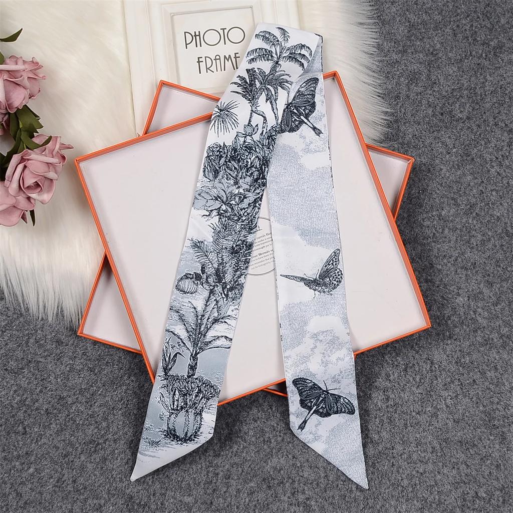 Summer scarf hairband for women with versatile kidnapping long streamers elegant fashionable narrow strips tied with small scarf