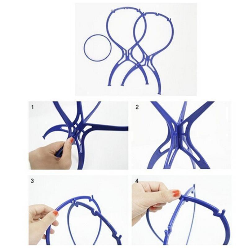 Plastic Folding Stable Durable Hat Display Wig Stand Mannequin Head Stand Portable Folding Beauty Hair Accessories Wig Stand