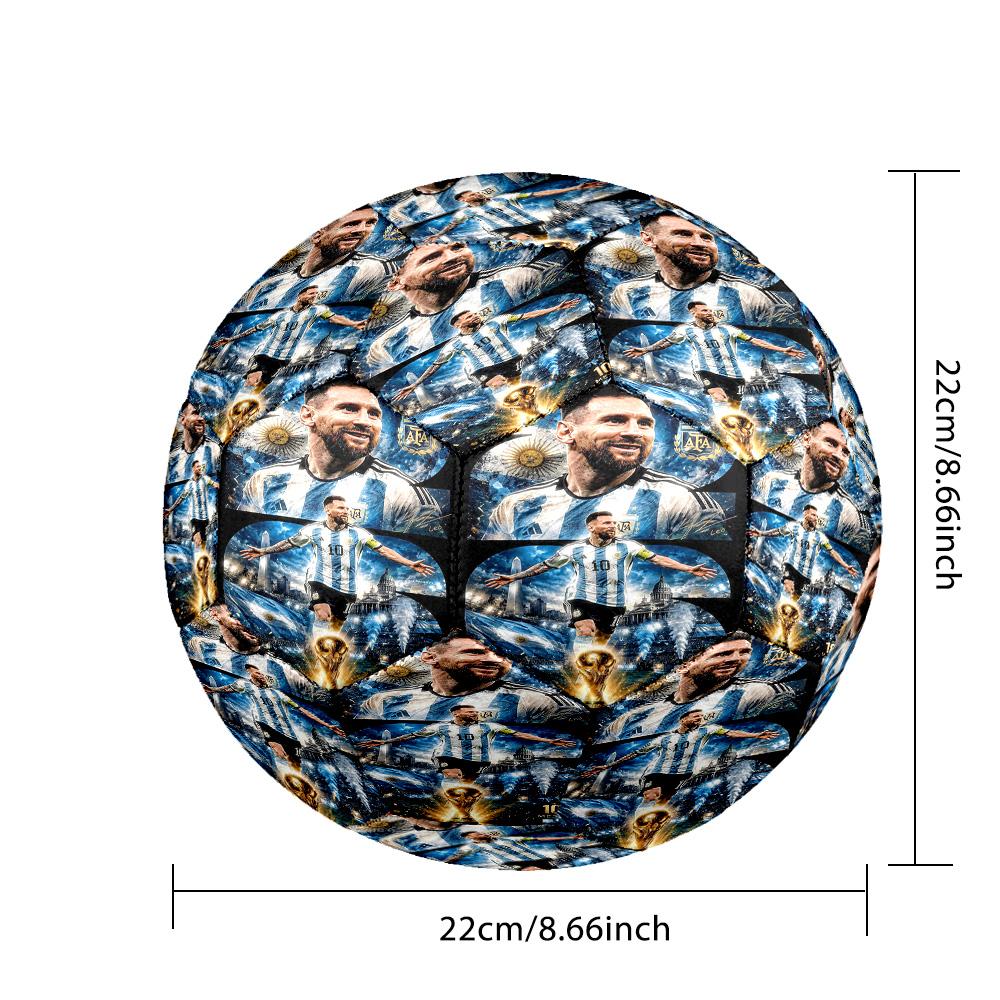 1pc Messi Celebration Soccer Ball Size 5, Suitable for Practice Matches/tournament Training for Sports, Lightweight and Durable. C70111