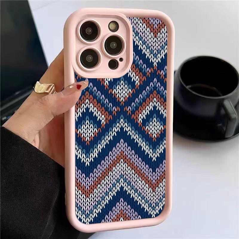 Bohemian Style Sweater Pattern Phone Case For iPhone 16 15 14 13 12 11 Pro Max X XS XR 7 8 Plus Fashion Shockproof Back Cover