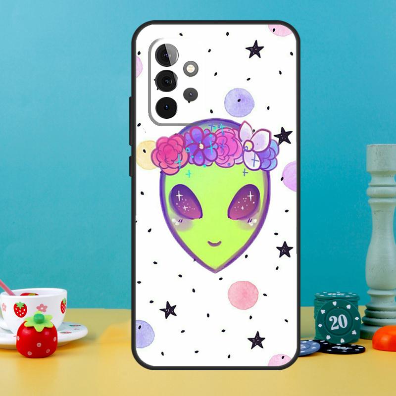 Alien Kawaii Art Case For Samsung Galaxy A15 A16 A05 A26 A36 A56 A52 A53 A33 A13 A34 A54 A14 A35 A55 A22 A32