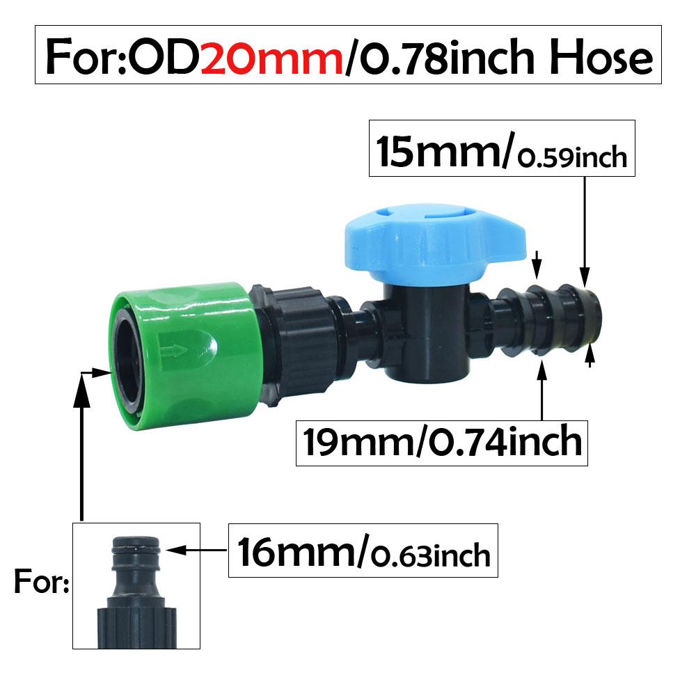

16/20mm Pe Hose Barb Quick connector 16mm Nipple Valve Garden Tap Barb Connectors Pe Pipe Drip Irrigation System Fitting