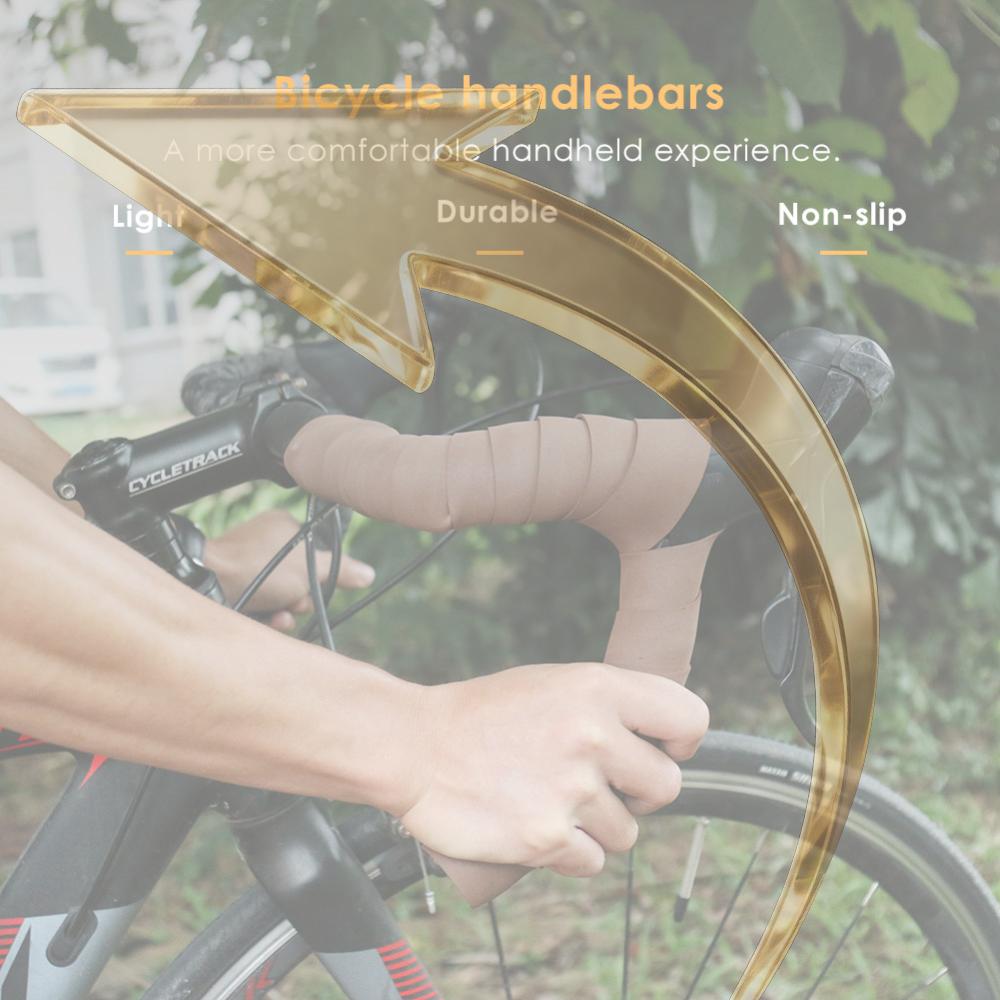 Roll Road Bike Handlebar Tape Perforated Belt Breathable Soft Bike Handlebar Tape Non-Slip Brown Cycling China Mainland