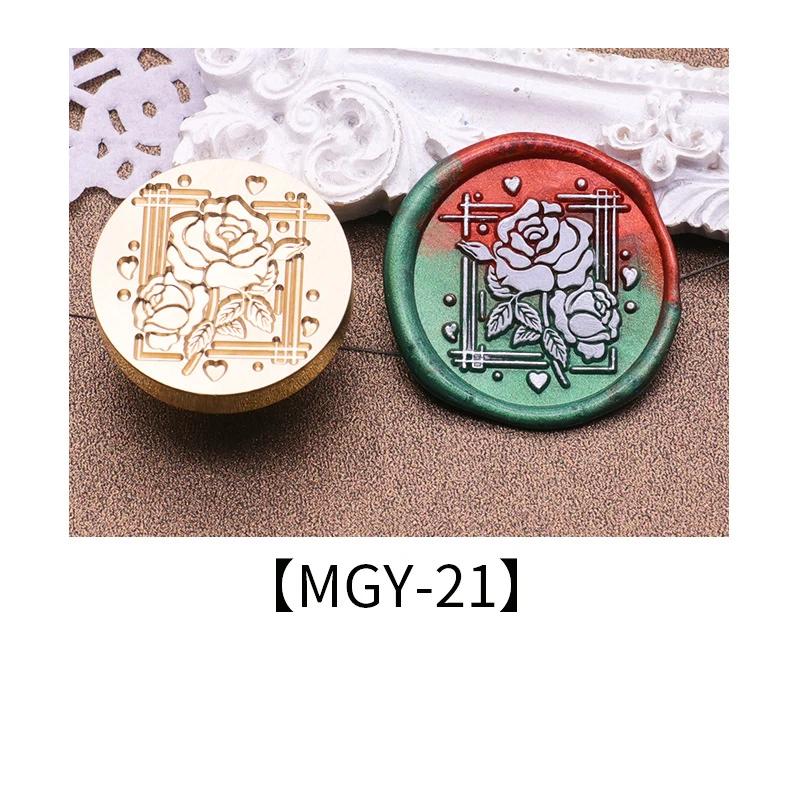 Wax Seal Stamp Heads Rose Pattern for Wedding Invitation Envelope Scrapbooking Flower Stamp for Card Making Craft Decoration