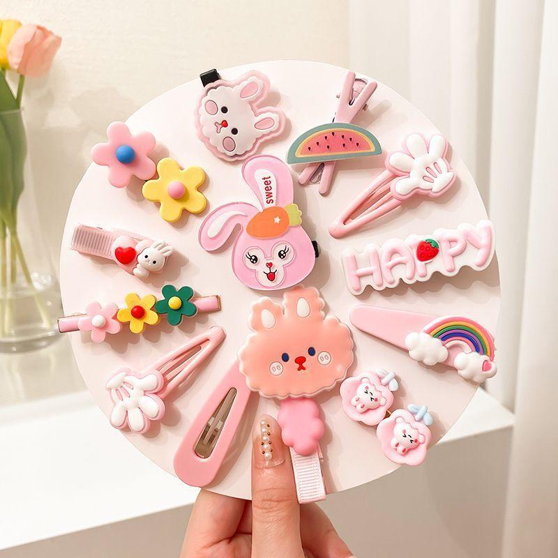 14 / 42Pcs Cartoon Baby Hair Clip Set Flower Fruit Baby Girl Barrettes Bangs Hairpins Kids Hair Accessories