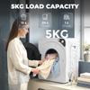 5kg Vented Tumble Dryer, 1000W Compact Tumble Dryer with Smart Drying, Freestanding Stackable Clothes Drying Machine