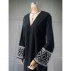 New Middle East Black Embroidered Robe Arabic Loose Dress Embroidered Robe Dress