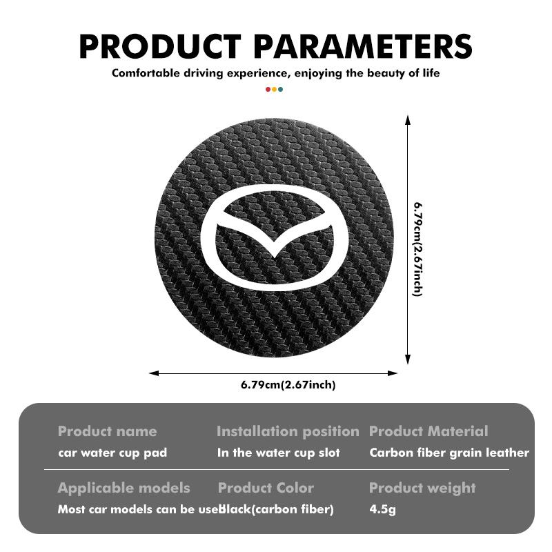 For Mazda 2Pcs Car Interior Leather Coaster Anti-noise Water Cup Pad 2 3 5 6 Axela Atenza Speed 6 CX3 CX4 CX5 CX7 CX8 CX9 MS g1